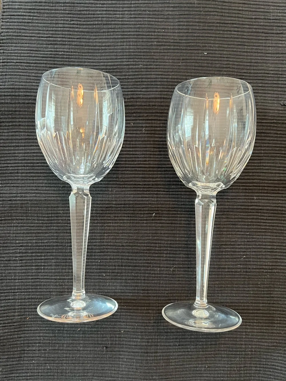 Retired Weatherford Crystal Blackrock Goblet Wine Glass Set